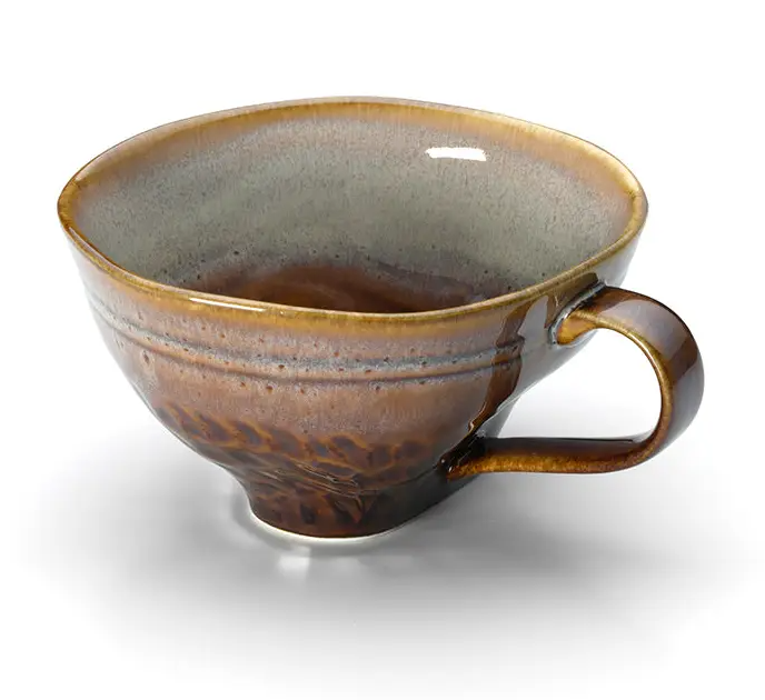 Tasse en céramique Horizon Fumée marron-gris (Taille M) - Vellmio
