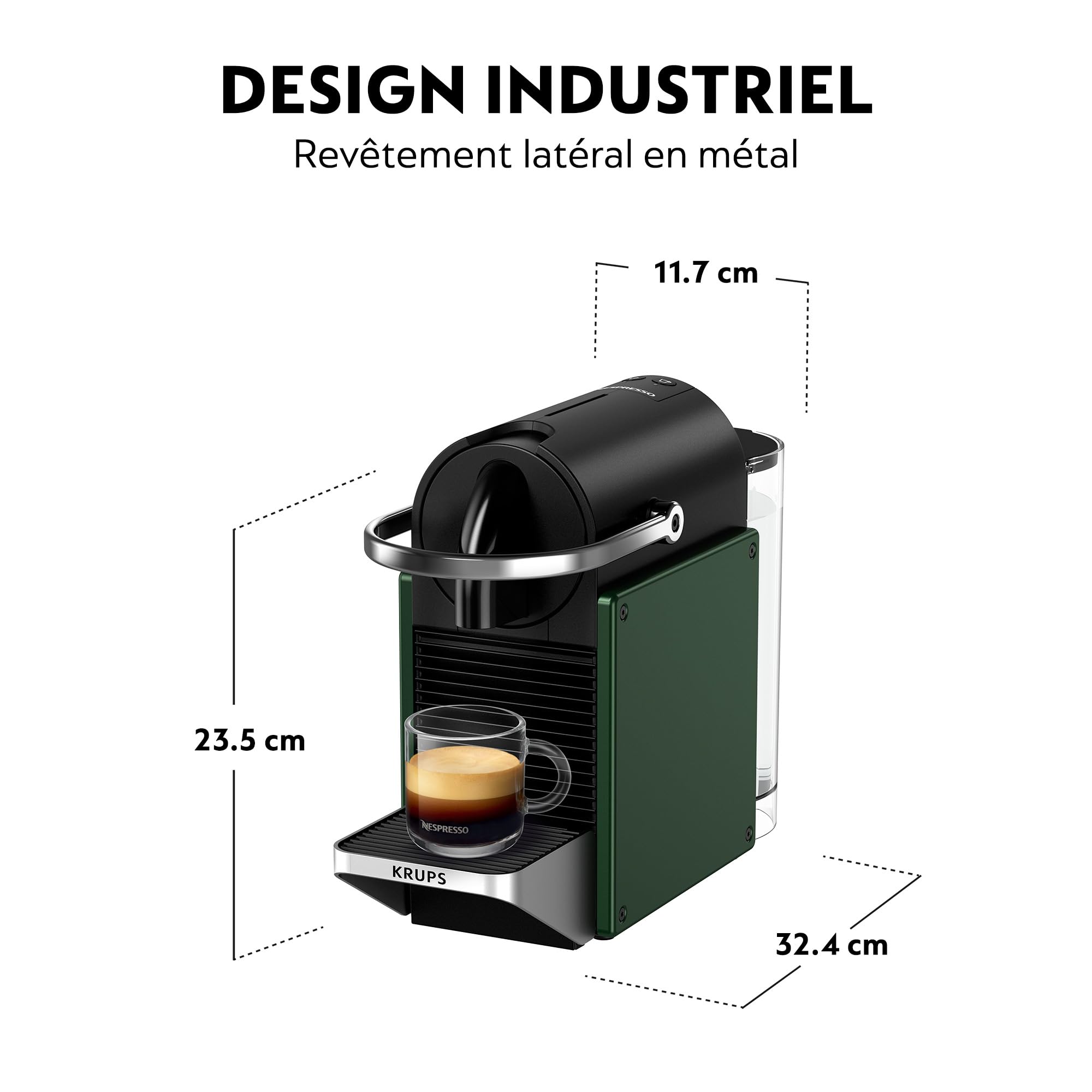 Pixie Vert Foncé - Machine à Café Design Industriel