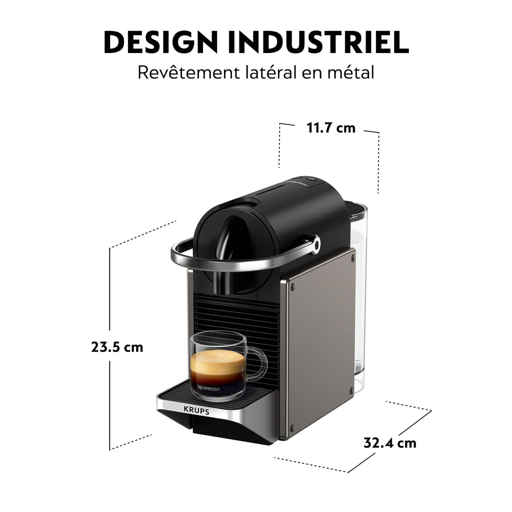Pixie Titane - Cafetière Compacte Métal Brossé