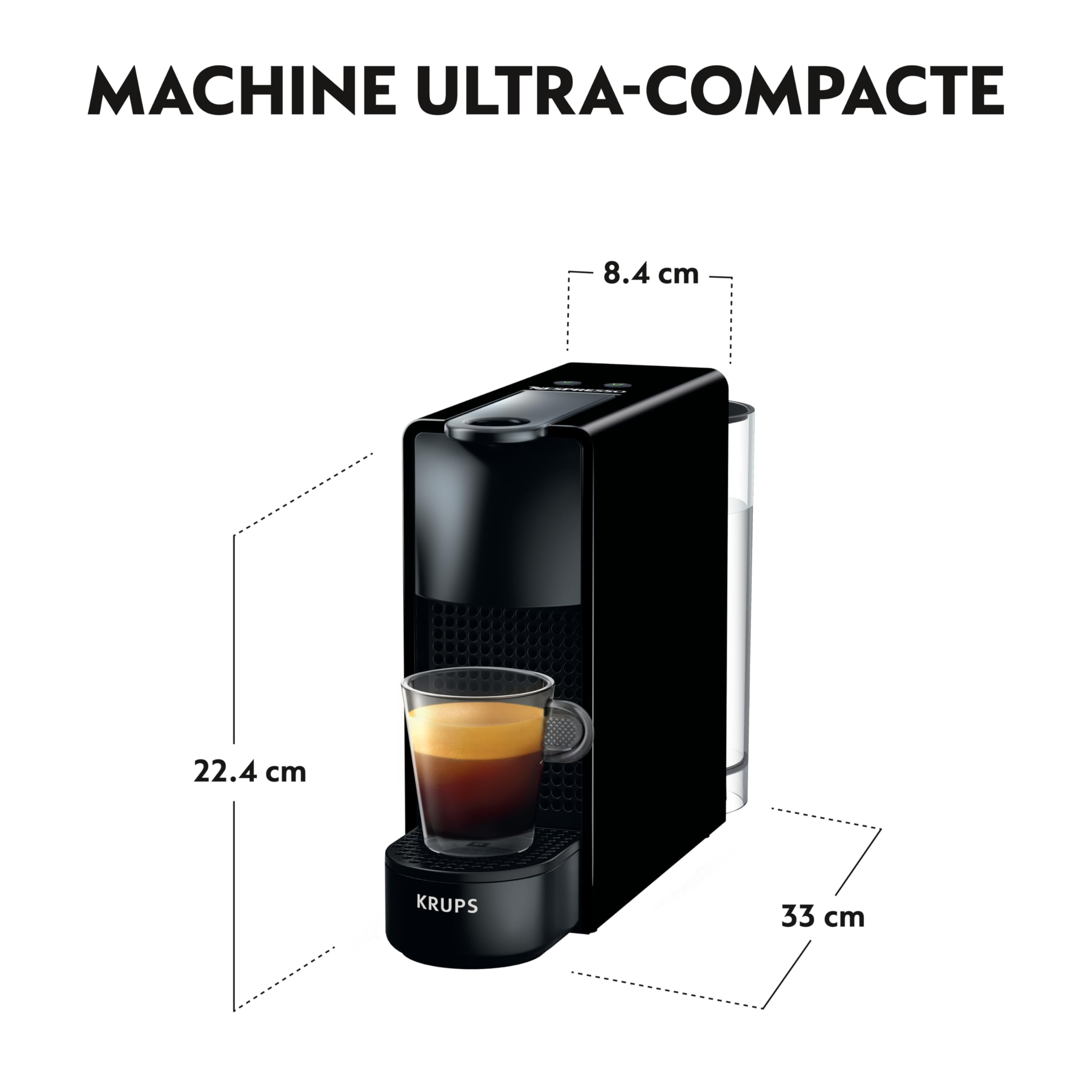 Essenza Mini Noir - Cafetière Capsules Ultra-Compacte
