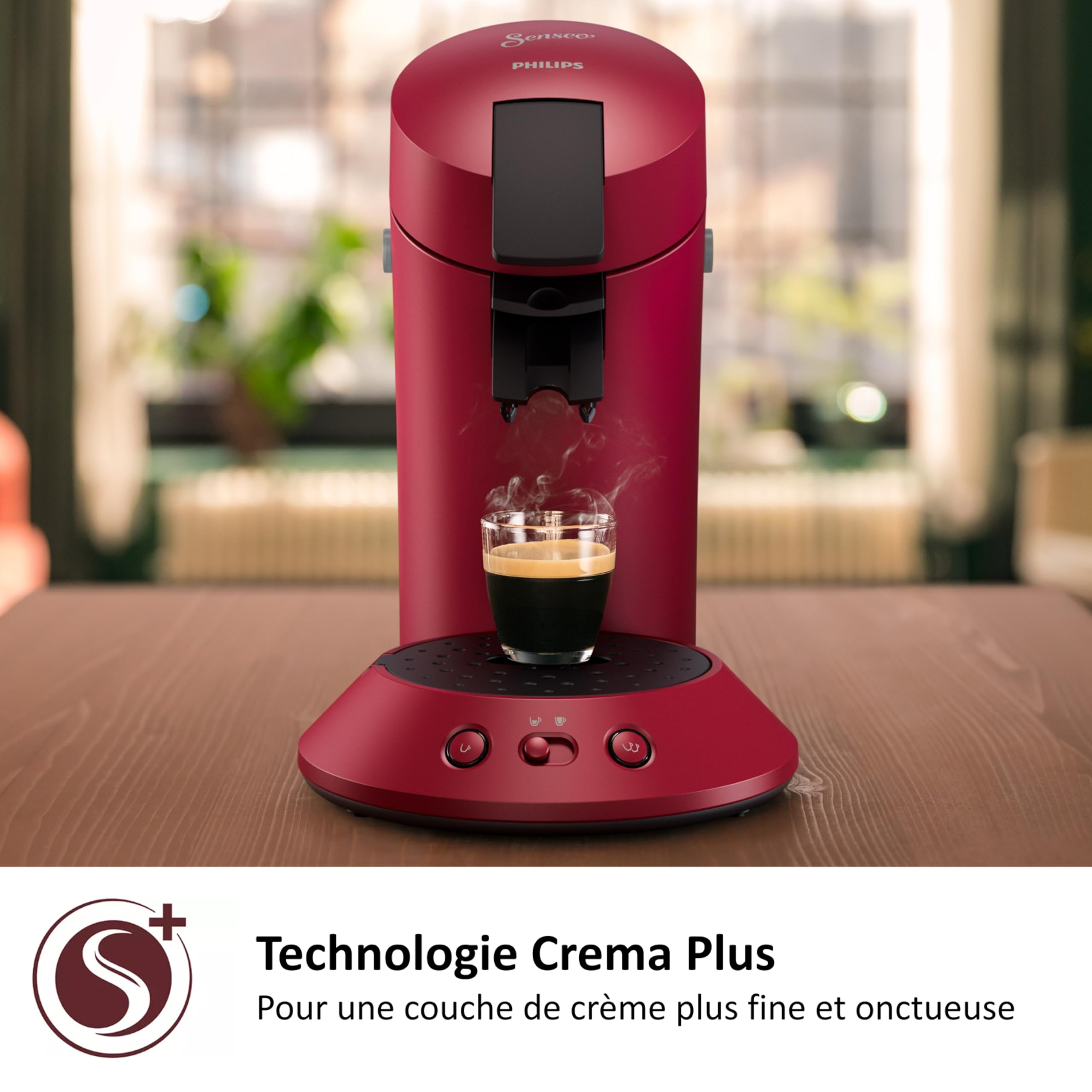 SENSEO Original Plus CSA210/91 - Cafetière à Dosettes Rouge Vif